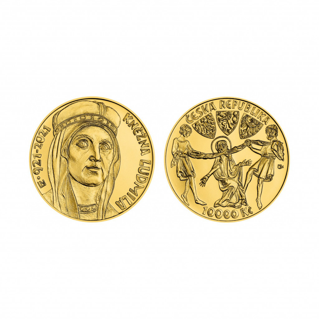 Zlatá mince 10 000 Kč Kněžna Ludmila, 2021